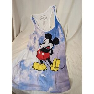 Disney Small Razor Back Tank Top Purple Tie‎ dye Mickey